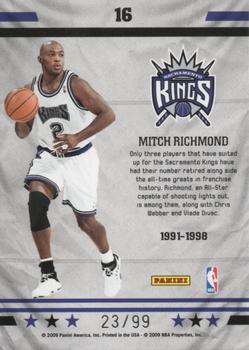 2009-10 Panini Limited - Retired Numbers #16 Mitch Richmond Back