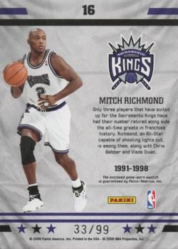 2009-10 Panini Limited - Retired Numbers Materials #16 Mitch Richmond Back