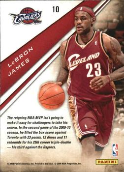 2009-10 Panini Playoff Contenders - Award Contenders #10 LeBron James Back