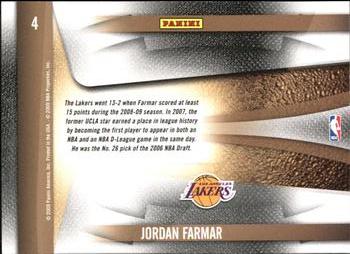 2009-10 Panini Playoff Contenders - Draft Class #4 Jordan Farmar Back