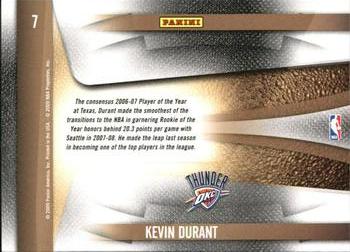 2009-10 Panini Playoff Contenders - Draft Class #7 Kevin Durant Back
