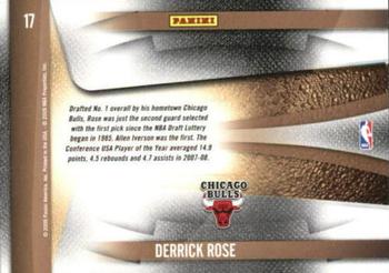 2009-10 Panini Playoff Contenders - Draft Class #17 Derrick Rose Back