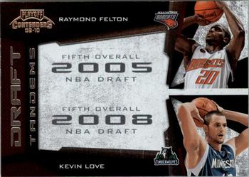 2009-10 Panini Playoff Contenders - Draft Tandems #4 Kevin Love / Raymond Felton Front