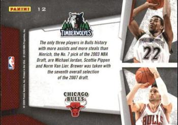 2009-10 Panini Playoff Contenders - Draft Tandems #12 Corey Brewer / Kirk Hinrich Back