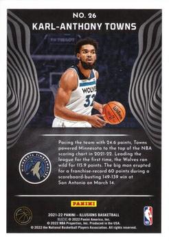 2021-22 Panini Illusions #26 Karl-Anthony Towns Back