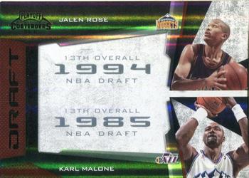 2009-10 Panini Playoff Contenders - Draft Tandems Black #15 Jalen Rose / Karl Malone Front