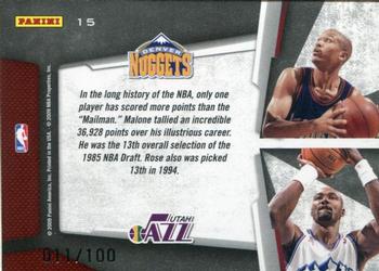 2009-10 Panini Playoff Contenders - Draft Tandems Gold #15 Jalen Rose / Karl Malone Back