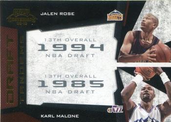 2009-10 Panini Playoff Contenders - Draft Tandems Gold #15 Jalen Rose / Karl Malone Front