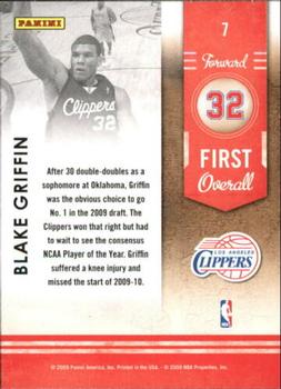 2009-10 Panini Playoff Contenders - Lottery Winners #7 Blake Griffin Back