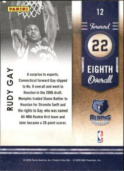 2009-10 Panini Playoff Contenders - Lottery Winners #12 Rudy Gay Back