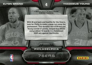 2009-10 Panini Playoff Contenders - One-Two Punch #4 Elton Brand / Thaddeus Young Back