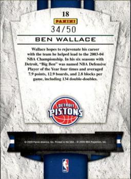 2009-10 Panini Playoff Contenders - Perennial Contenders Black #18 Ben Wallace Back