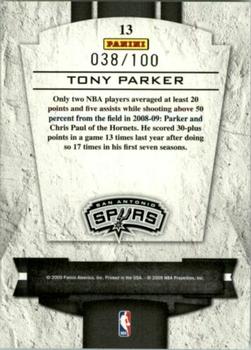 2009-10 Panini Playoff Contenders - Perennial Contenders Gold #13 Tony Parker Back