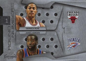 2009-10 Panini Playoff Contenders - Round Numbers #18 Derrick Rose / James Harden Front