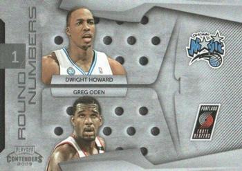 2009-10 Panini Playoff Contenders - Round Numbers #7 Dwight Howard / Greg Oden Front