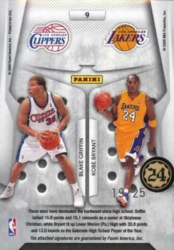 2009-10 Panini Playoff Contenders - Round Numbers Autographs #9 Blake Griffin / Kobe Bryant Back