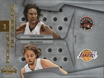 2009-10 Panini Playoff Contenders - Round Numbers Gold #3 Chris Bosh / Pau Gasol Front