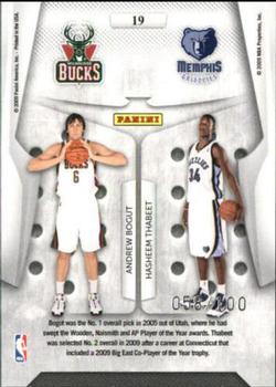 2009-10 Panini Playoff Contenders - Round Numbers Gold #19 Andrew Bogut / Hasheem Thabeet Back
