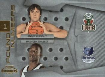 2009-10 Panini Playoff Contenders - Round Numbers Gold #19 Andrew Bogut / Hasheem Thabeet Front