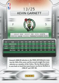 2009-10 Panini Prestige - Bonus Shots Green #5 Kevin Garnett Back