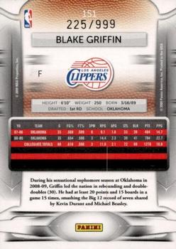 2009-10 Panini Prestige - Draft Picks Light Blue #151 Blake Griffin Back