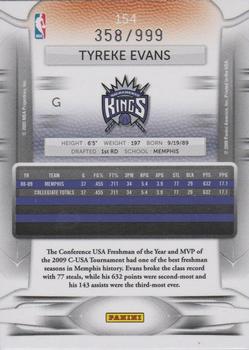 2009-10 Panini Prestige - Draft Picks Light Blue #154 Tyreke Evans Back