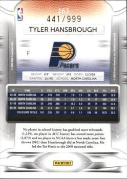 2009-10 Panini Prestige - Draft Picks Light Blue #163 Tyler Hansbrough Back
