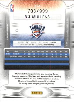 2009-10 Panini Prestige - Draft Picks Light Blue #174 B.J. Mullens Back