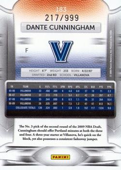 2009-10 Panini Prestige - Draft Picks Light Blue #183 Dante Cunningham Back