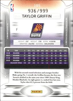 2009-10 Panini Prestige - Draft Picks Light Blue #195 Taylor Griffin Back