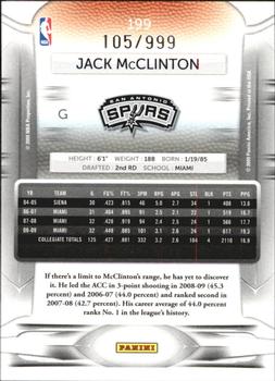 2009-10 Panini Prestige - Draft Picks Light Blue #199 Jack McClinton Back
