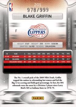 2009-10 Panini Prestige - Draft Picks Light Blue #201 Blake Griffin Back
