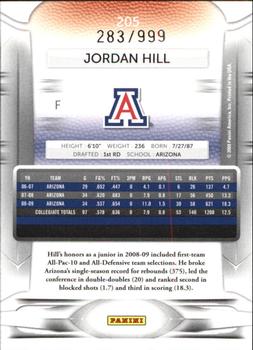 2009-10 Panini Prestige - Draft Picks Light Blue #205 Jordan Hill Back