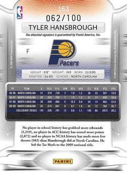 2009-10 Panini Prestige - Draft Picks Autographs Light Blue #163 Tyler Hansbrough Back