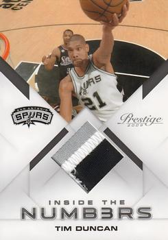 2009-10 Panini Prestige - Inside the Numbers Materials Prime #2 Tim Duncan Front