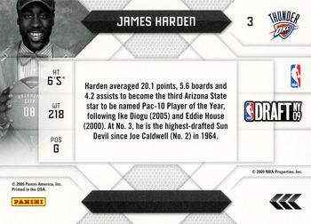 2009-10 Panini Prestige - NBA Draft Class #3 James Harden Back