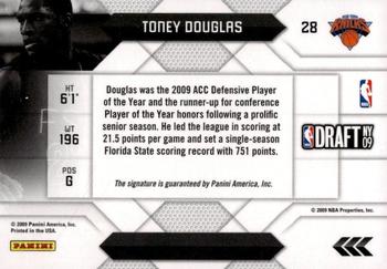 2009-10 Panini Prestige - NBA Draft Class Autographs #28 Toney Douglas Back