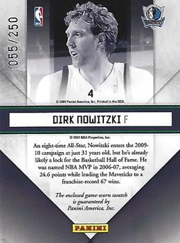 2009-10 Panini Prestige - Stars of the NBA Materials #4 Dirk Nowitzki Back