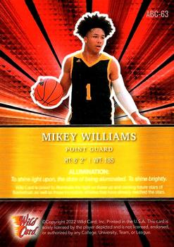 2021-22 Wild Card Alumination - Red Chase Holo-Lux Crystals Holo Paper #ABC-63 Mikey Williams Back