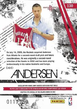 2009-10 Panini Rookies & Stars - Gold Holofoil #130 David Andersen Back