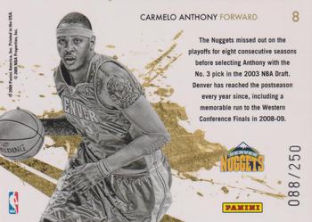 2009-10 Panini Rookies & Stars - Gold Stars Holofoil #8 Carmelo Anthony Back