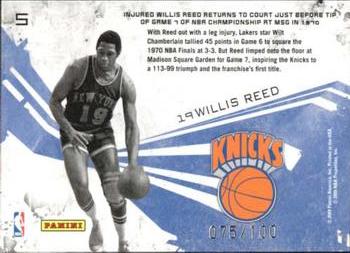 2009-10 Panini Rookies & Stars - Moments in Time Black #5 Willis Reed Back