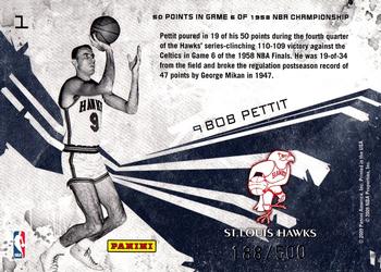2009-10 Panini Rookies & Stars - Moments in Time Gold #1 Bob Pettit Back