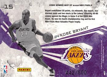 2009-10 Panini Rookies & Stars - Moments in Time Gold #15 Kobe Bryant Back