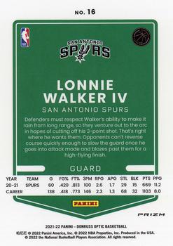 2021-22 Donruss Optic - Blue Velocity #16 Lonnie Walker IV Back