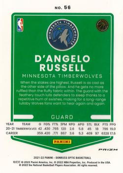 2021-22 Donruss Optic - Blue Velocity #56 D'Angelo Russell Back