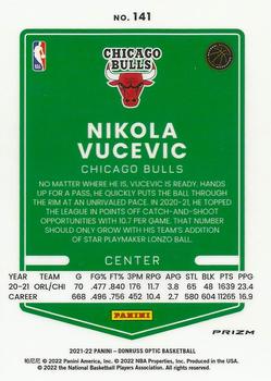 2021-22 Donruss Optic - Blue Velocity #141 Nikola Vucevic Back