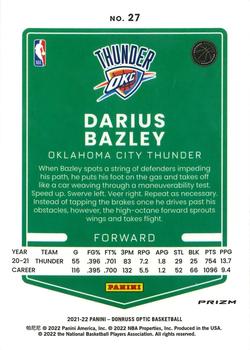 2021-22 Donruss Optic - Holo #27 Darius Bazley Back