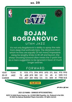 2021-22 Donruss Optic - Holo #39 Bojan Bogdanovic Back