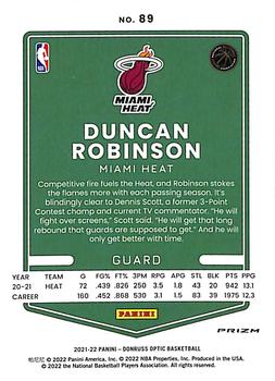 2021-22 Donruss Optic - Purple #89 Duncan Robinson Back
